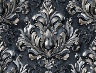 Wall Mural - Silver Ornamental Pattern