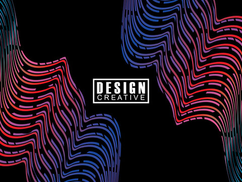 Background Futuristic abstract technology shining rainbow light lines on black background modern wave lines pattern. Vector minimal line background with text for social media covers, headers, etc.