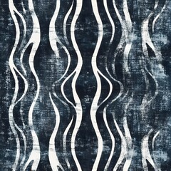 Poster - Abstract Blue and White Striped Pattern