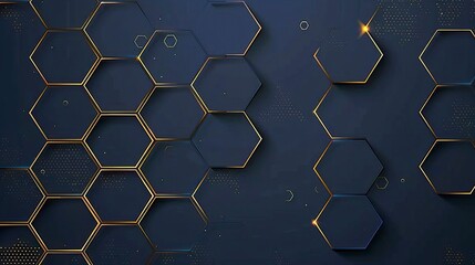 Wall Mural - Stylish hexagonal line pattern background 