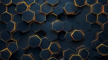 Wall Mural - Stylish hexagonal line pattern background 