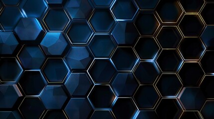 Wall Mural - Stylish hexagonal line pattern background 