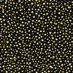 Poster - Gold Glitter Stars on Black Background