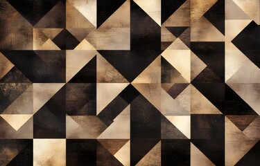 Wall Mural - Abstract Geometric Pattern with Wooden Texture