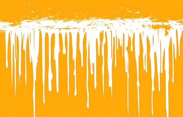 Wall Mural - White Dripping Paint on Yellow Background