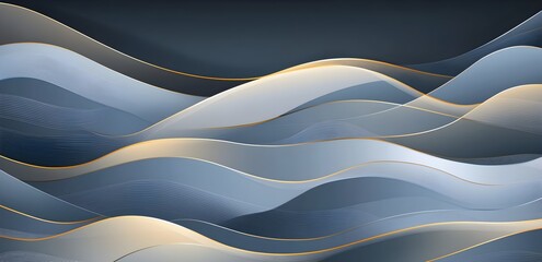 Poster - Abstract Blue and Gold Wave Background