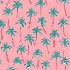 Canvas Print - Palm Tree Seamless Pattern