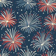 Wall Mural - Fireworks seamless pattern