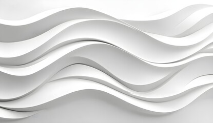 Poster - Abstract white wavy background