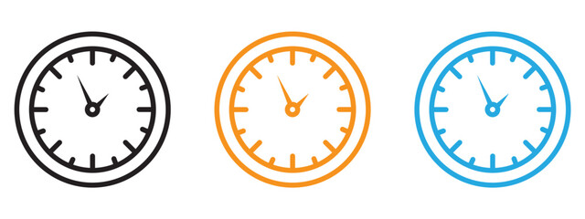 Poster - Clock icon Thin line illustration set
