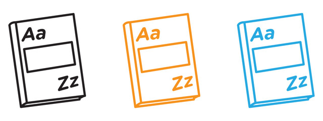 Poster - Dictionaries icon Thin line illustration set