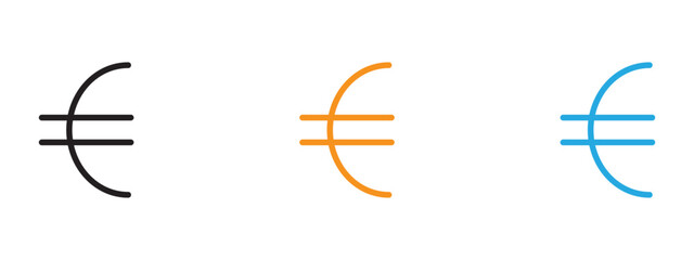 Poster - Euro Icon Thin line illustration set