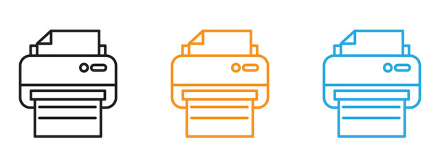 Fototapete - Print icon Thin line illustration set