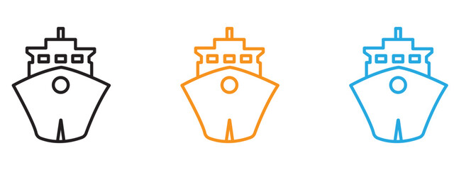 Wall Mural - Ship icon Thin line illustration set