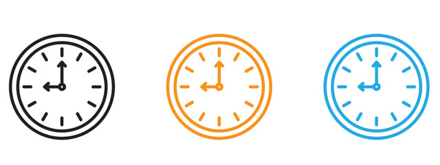 Poster - Time icon Thin line illustration set