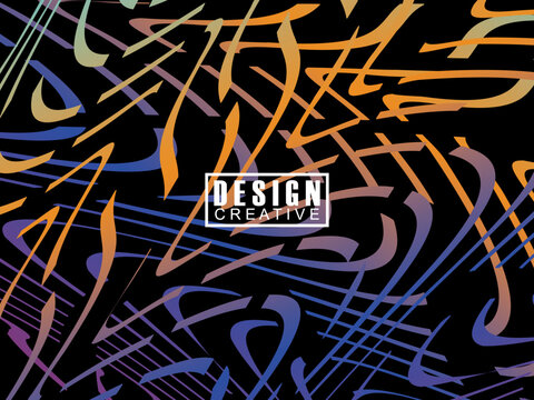 Background Futuristic abstract technology shining rainbow light lines on black background modern wave lines pattern. Vector minimal line background with text for social media covers, headers, etc.