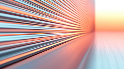 Poster - Abstract modern architectural background with dynamic lines and warm gradient colors, showcasing innovation and futuristic design.