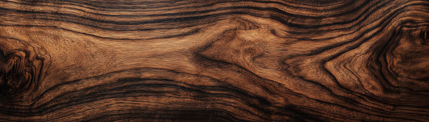 Poster - Close-up of a richly textured wooden surface showing intricate grain patterns and deep earthy tones, ideal for backgrounds and design elements.