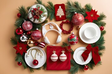 Magical Christmas Accessories Collection Featuring Vibrant Backgrounds