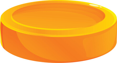 Poster - This cartoon style gold coin is gleaming, representing wealth, prosperity, and good fortune