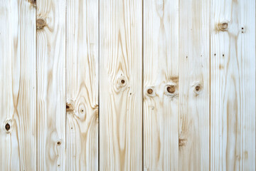 Poster - Close-up of light wooden planks with natural knots, showcasing texture and grain, ideal for backgrounds, flooring, or construction materials.