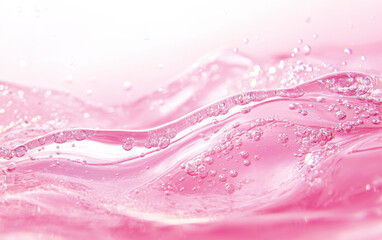 Poster - Abstract pink water background with bubbles and waves, creating a soft, dreamy, and refreshing visual effect perfect for various designs.