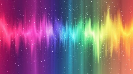 Abstract background with colorful blurred stripes and white sparkle effect.