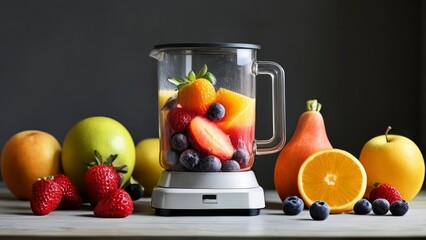 Wall Mural -  Freshly blended fruit delight ready to be savored