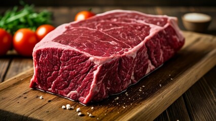 Sticker -  Deliciously marbled steak ready to be grilled to perfection