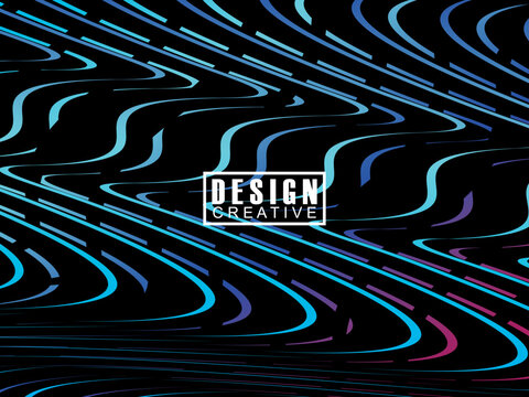 Background Futuristic abstract technology shining rainbow light lines on black background modern wave lines pattern. Vector minimal line background with text for social media covers, headers, etc.