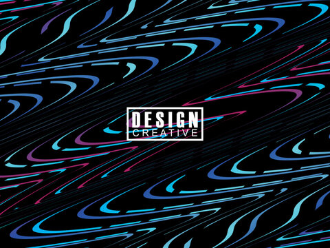 Background Futuristic abstract technology shining rainbow light lines on black background modern wave lines pattern. Vector minimal line background with text for social media covers, headers, etc.