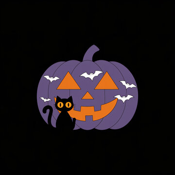 Happy Halloween logo lettering. Spooky badge design.