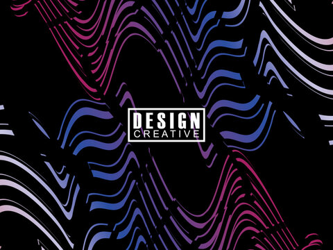 Background Futuristic abstract technology shining rainbow light lines on black background modern wave lines pattern. Vector minimal line background with text for social media covers, headers, etc.