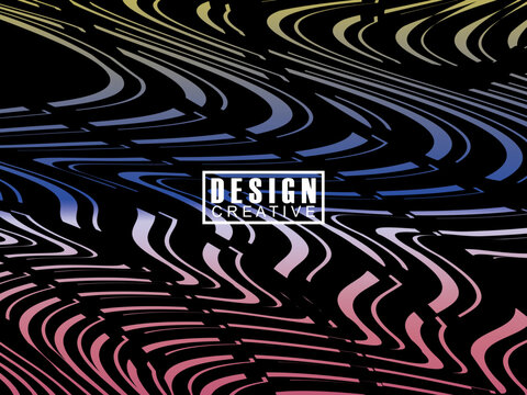 Background Futuristic abstract technology shining rainbow light lines on black background modern wave lines pattern. Vector minimal line background with text for social media covers, headers, etc.