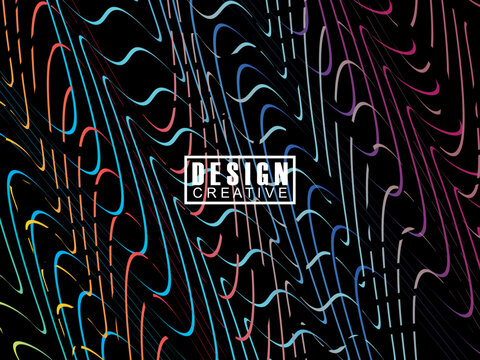 Background Futuristic abstract technology shining rainbow light lines on black background modern wave lines pattern. Vector minimal line background with text for social media covers, headers, etc.