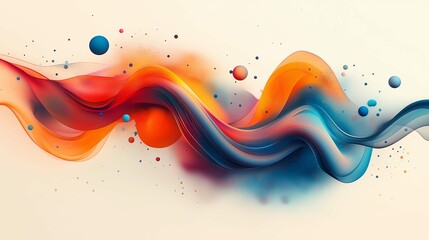 Wall Mural - Abstract design floating in a creative development concept on a flat beige background.