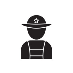 Poster - soldier icon vector, simple flat black illustration for web and app..eps