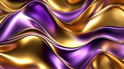 Abstract background with flowing gold and purple liquid.