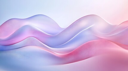 Canvas Print - Soft pastel-colored abstract background with flowing wavy shapes, creating a serene and calming design perfect for modern,