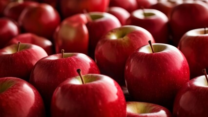 Wall Mural -  Bountiful harvest of vibrant red apples