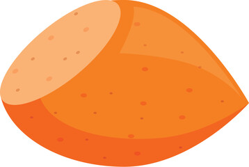 Poster - Half sweet potato showing the inside on a white background
