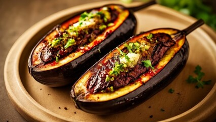  Delicious stuffed eggplant ready to be savored