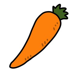 Sticker - fresh carrot on white background