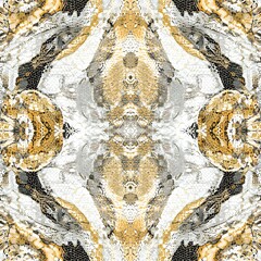 Sticker - Abstract Gold and White Mosaic Pattern