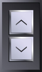 Poster - Metallic elevator control panel with two buttons showing up and down direction
