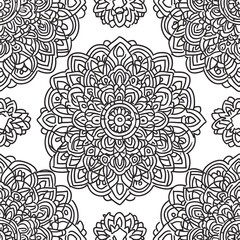 Wall Mural - Black and White Mandala Pattern