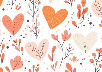 Sticker - Abstract Floral Heart Pattern