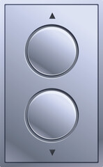 Poster - Elevator button panel with up and down arrows indicating direction of travel