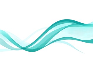 Canvas Print - Abstract turquoise wave on white background