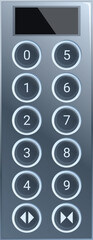 Poster - Modern elevator control panel showing floor selection buttons and direction arrows
